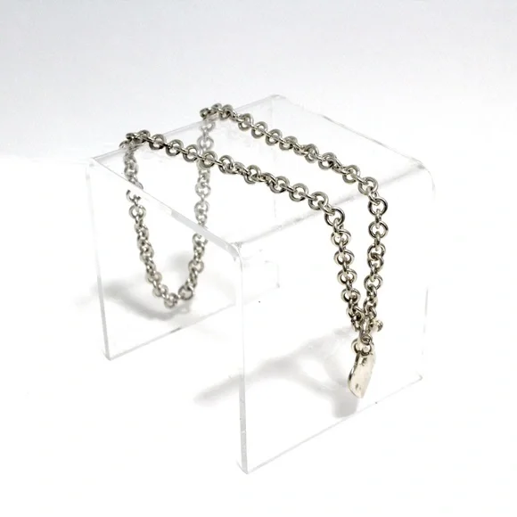 925 Sterling Silver Love Solid Pendant Necklace - Picture 2 of 2